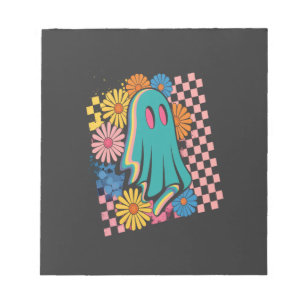 Trendy Neon Bloemige Geest Halloween Notitieblok