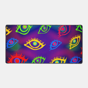 Trendy Neon Colorful Eyes Pattern Bureaumat