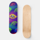 Trendy Neon Colorful Eyes Pattern Skateboard (Voorkant)