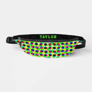 Trendy Neon Disco Lichten Naam Kleurrijke Stippen Heuptasje