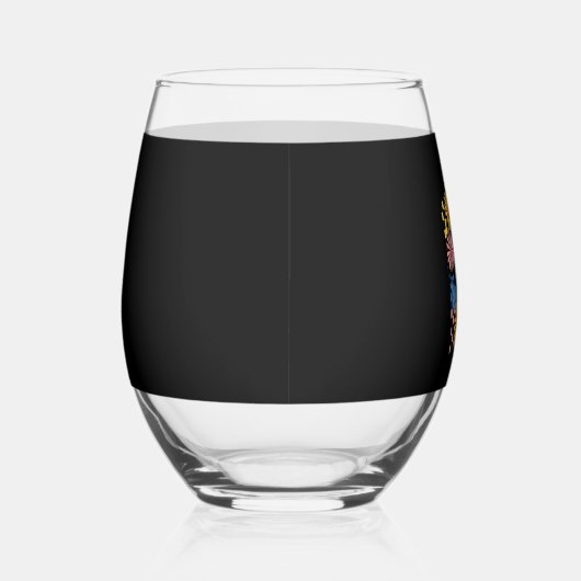 Trendy Neon Floral Ghost Halloween Wijnglas Zonder Voet (Rechts)