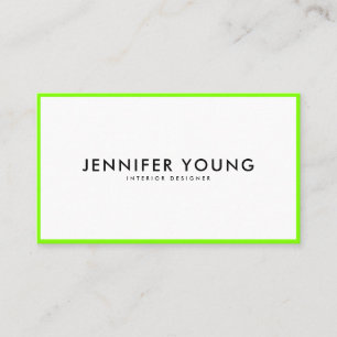 Trendy neon groen minimalistische moderne professi visitekaartje
