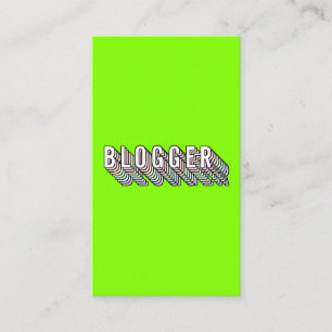 Trendy neon groene 3d typografie blogger minimal visitekaartje