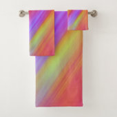 Trendy Neon Helder Rood Roze Geel Abstract Bad Handdoek (Insitu)