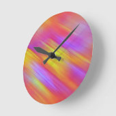 Trendy Neon Helder Rood Roze Geel Abstract Ronde Klok (Hoek)