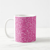 Trendy Neon Hot Pink Glitter Koffiemok (Links)