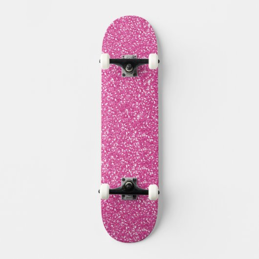 Trendy Neon Hot Pink Glitter Skateboard (Voorkant)