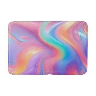 Trendy neon Roze Blauw groene abstracte golven Badmat