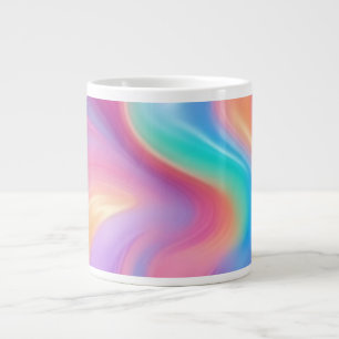 Trendy neon Roze Blauw groene abstracte golven Extra Grote Beker