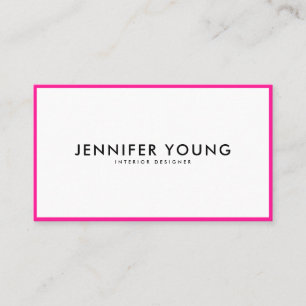 Trendy neon roze minimalistische moderne professio visitekaartje