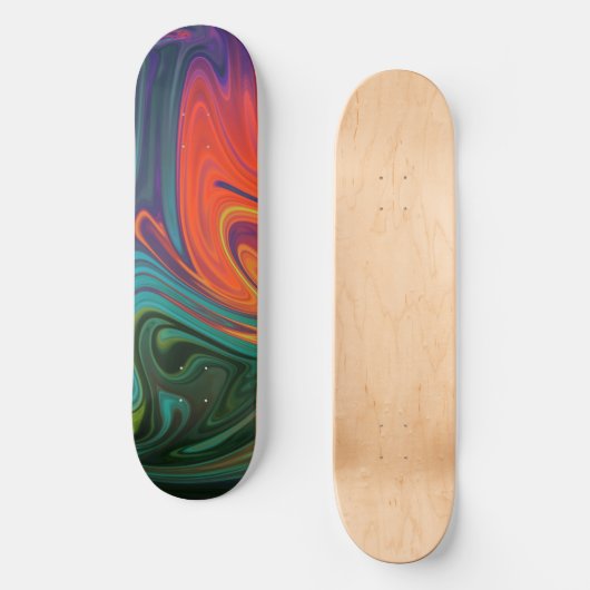 Trendy neon sinaasappel rood blauw geel groen Abst Skateboard (Voorkant)
