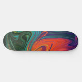 Trendy neon sinaasappel rood blauw geel groen Abst Skateboard (Horizontaal)