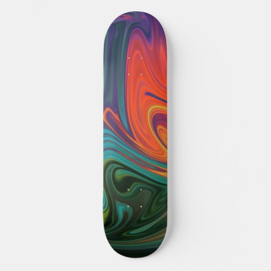 Trendy neon sinaasappel rood blauw geel groen Abst Skateboard (Voorkant)