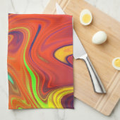 Trendy neon sinaasappel rood blauw geel groen Abst Theedoek (Quarter Fold)