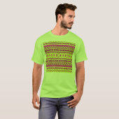Trendy Neon Yellow Pink Tribal Aztec Pattern T-shirt (Voorkant volledig)