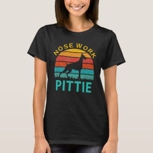 Trendy Neus Werk Pittie Dobermann Hond Silhouet T-shirt