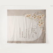 Trendy neutrale wilde bloemen boho arch bruiloft wandkleed (Voorkant (horizontaal))