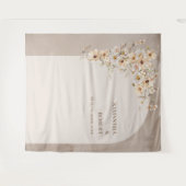 Trendy neutrale wilde bloemen boho arch bruiloft wandkleed (Voorkant (horizontaal))