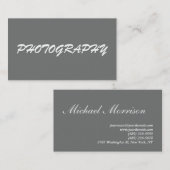 Trendy Nickel Gray Photograaf Handschrift Script Visitekaartje (Voorkant / Achterkant)