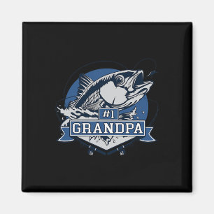 Trendy nummer 1 Opa Vissen Logo Magneet