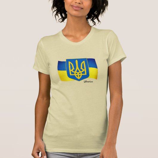 Trendy Oekraïense vlag, Emblem & mode Oekraïne T-shirt (Voorkant)