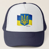 Trendy Oekraïense vlag, Emblem & Oekraïense sport Trucker Pet (Voorkant)
