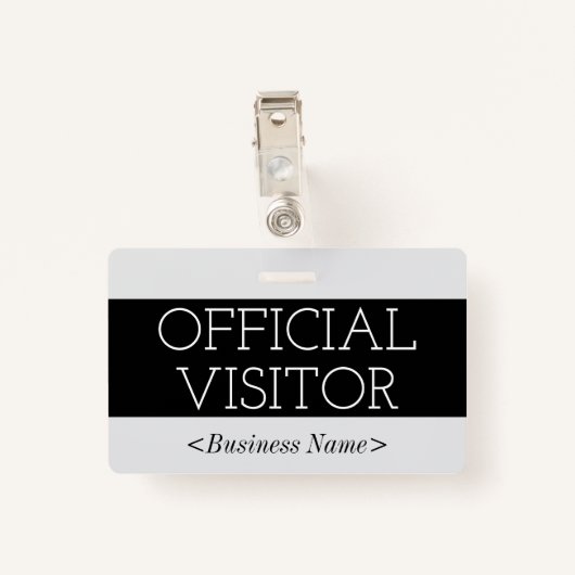 Trendy "OFFICIAL VISITOR"-badge Badge (Achterkant met clip)