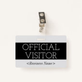 Trendy "OFFICIAL VISITOR"-badge Badge (Voorkant met clip)