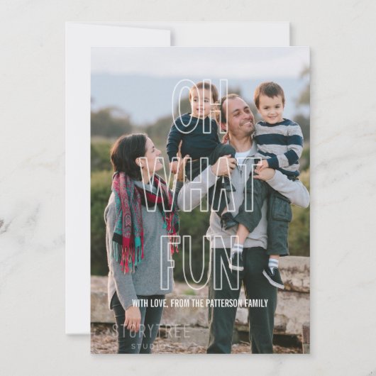 Trendy Oh wat een vun overlay holiday platte kaart (Voorkant)