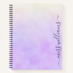 Trendy Ombre Calligraphy Monogram Journal Notitieboek