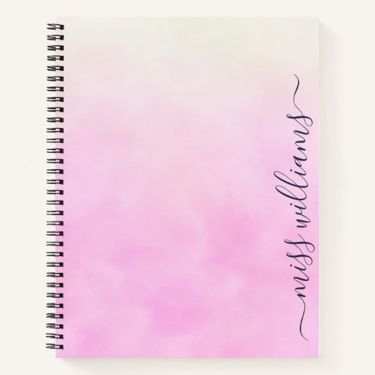Trendy Ombre Calligraphy Monogram Journal Notitieboek (Voorkant)