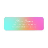 Trendy Ombre Rainbow Gradiënt Scripted Design Etiket (Voorkant)