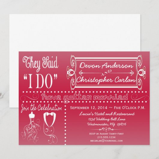 Trendy Ontvangst Krijtbord Uitnodiging (Voorkant / Achterkant)