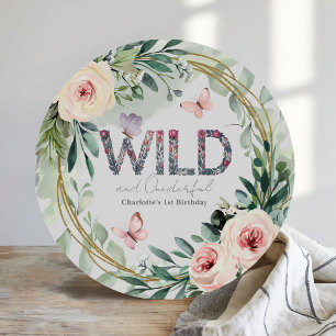Trendy op maat gemaakte waterverf wilde bloem 1e v papieren bordje