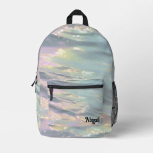 Trendy Opal Iridiserende Holografische Schoolrugza Bedrukte Rugzak