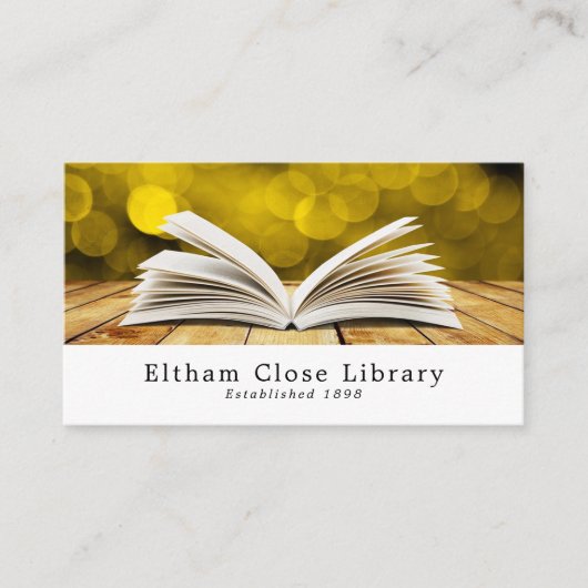 Trendy Open Book, Librarian, Library Visitekaartje (Voorkant)