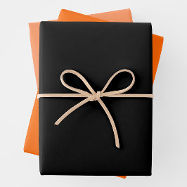 Trendy Orange, Pale Orange & Black Complementary Inpakpapier Vel