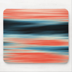 Trendy Oranje Red Blue Stripes Muismat