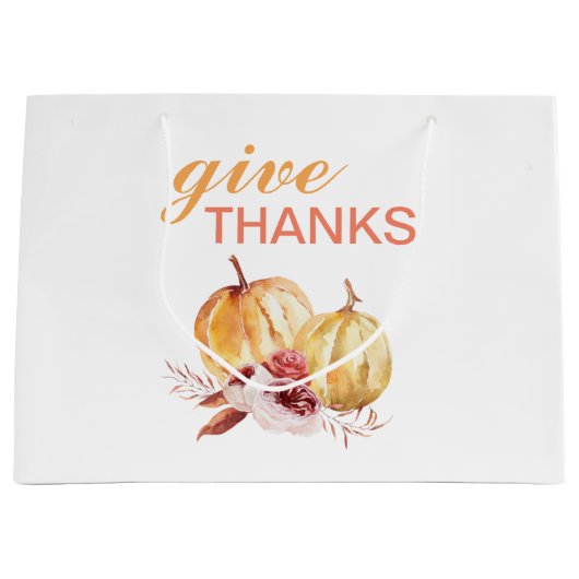 Trendy Oranje & Red Geef Bedankt & pompoen Groot Cadeauzakje (Voorkant)