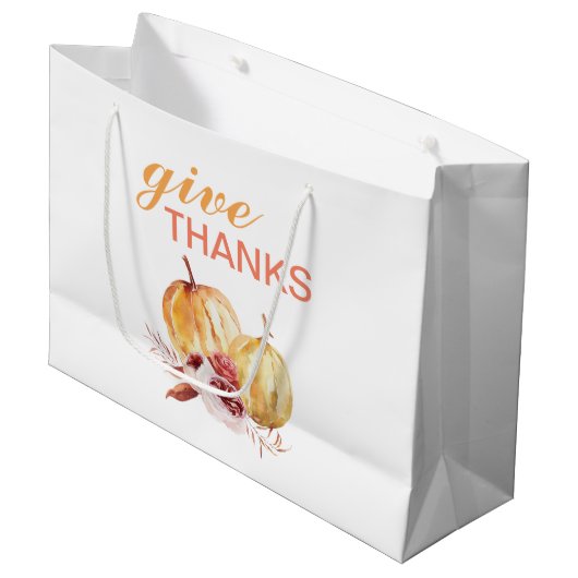 Trendy Oranje & Red Geef Bedankt & pompoen Groot Cadeauzakje (Voorkant Gekanteld)