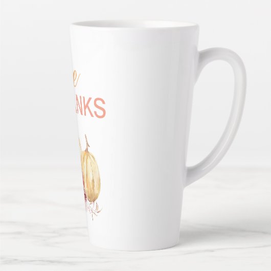 Trendy Oranje & Red Geef Bedankt & pompoen Latte Mok (Rechts)