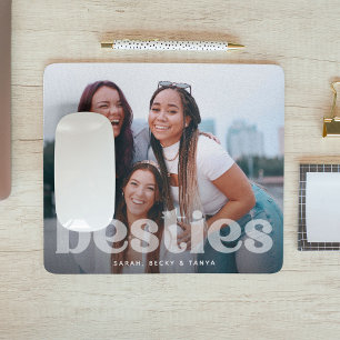 Trendy Overlay Bestie Typografie Foto Muismat