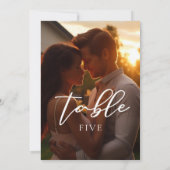 Trendy Paar Foto Trouwtafel Nummer Kaart (Achterkant)