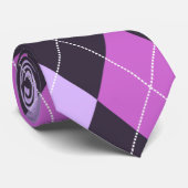 Trendy Paars Argyle Stropdas (Opgerold)