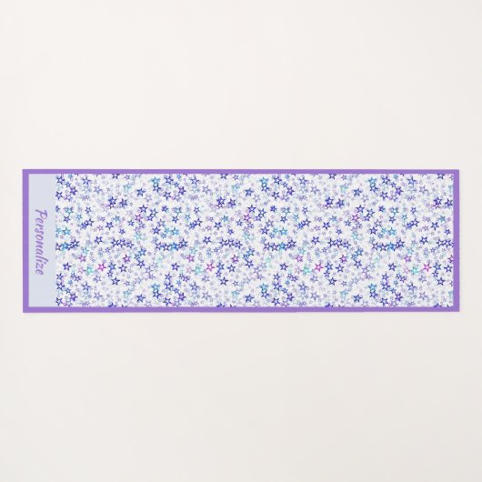 Trendy Paars Blue Star Pattern Zen Yoga Namaste Yogamat (Achterkant (horizontaal))