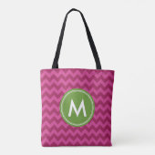 Trendy Paars Chevron Monogram Tote Bag (Achterkant)