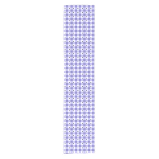 Trendy Paars en White Gingham Check Pattern Korte Tafelloper (Voorkant)