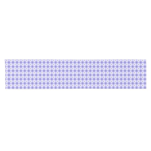 Trendy Paars en White Gingham Check Pattern Korte Tafelloper (Horizontaal)