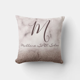 Trendy Paars Glittery Elegant Monogram SPA Salon Kussen