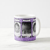 Trendy Paars Leopard Baby Foto en naam Koffiemok (Voorkant rechts)